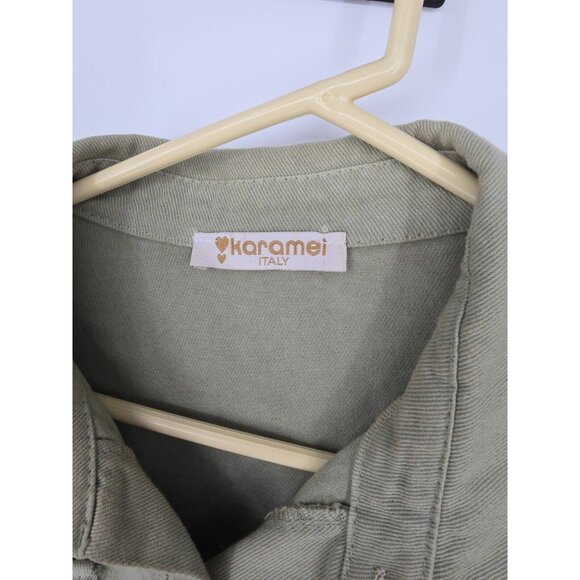 Karamel Collection Size XL Womens Love Jacket Army Green Button Up Shacket - Picture 4 of 6